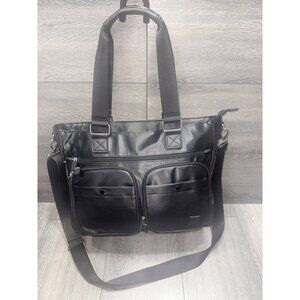 IHKWIP Cargo Catchall Tote with One Crossbody Strap Metallic Black, bag A615717